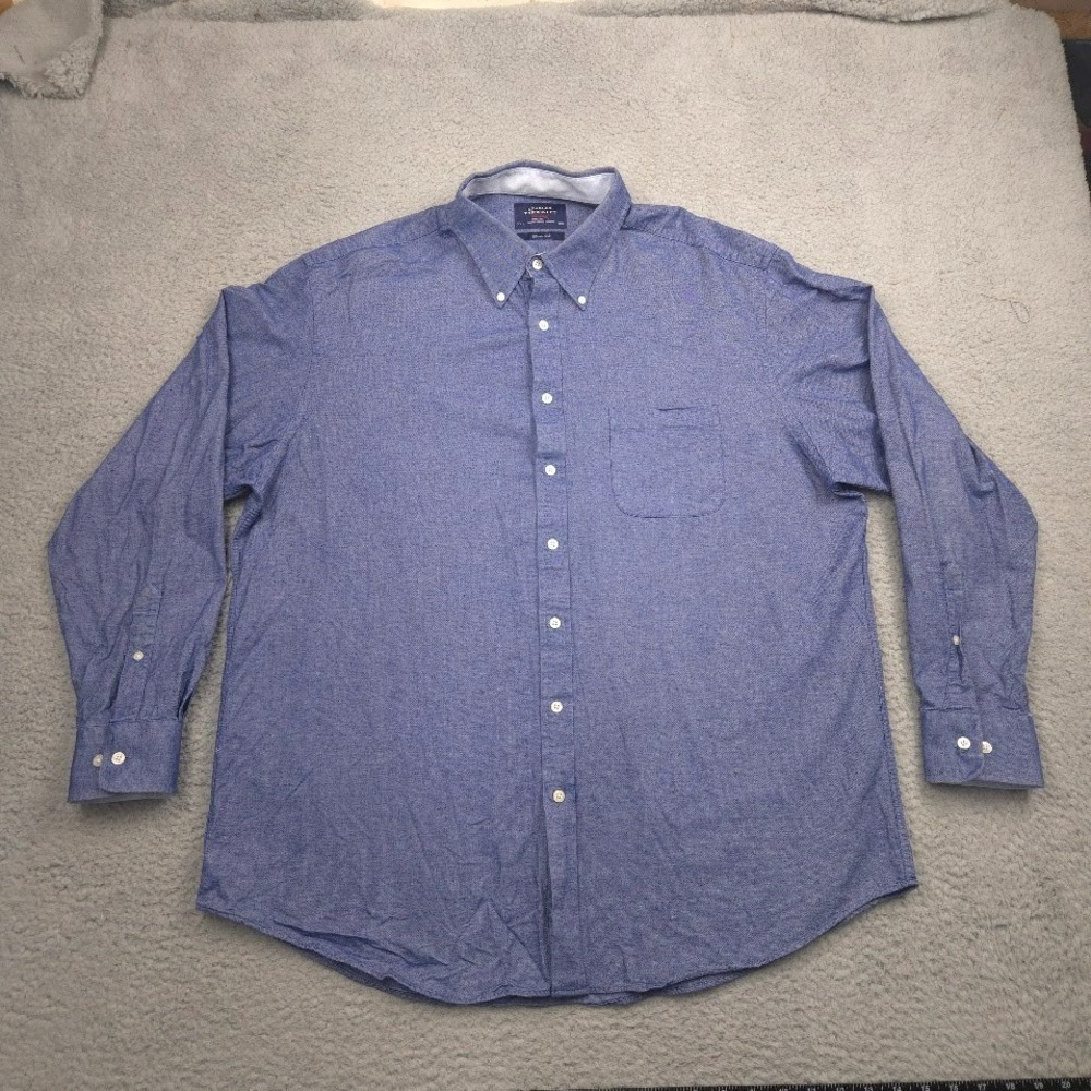 Charles Tyrwhitt Weekend Shirt Mens XXL Blue Oxford Classic Fit Cotton‎